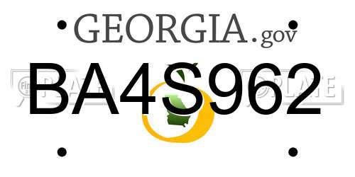BA4S962 Georgia License Plate
