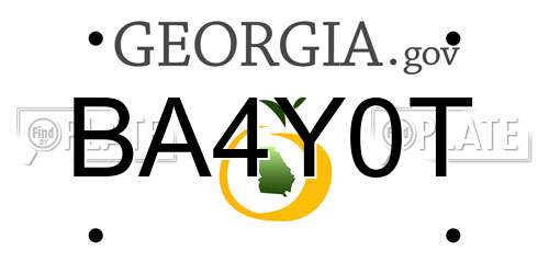 BA4Y0T Georgia License Plate