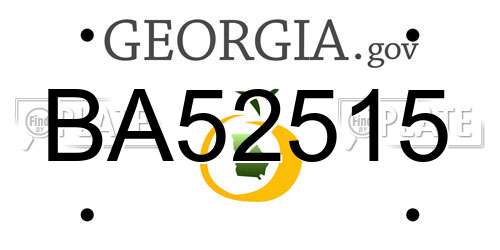 BA52515 Georgia License Plate