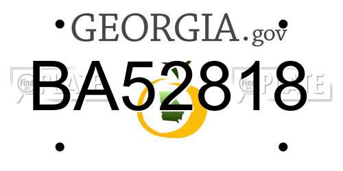 BA52818 Georgia License Plate