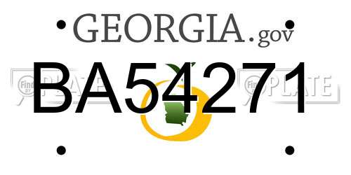 BA54271 Georgia License Plate