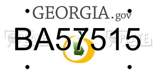 BA57515 Georgia License Plate