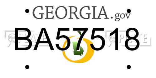 BA57518 Georgia License Plate