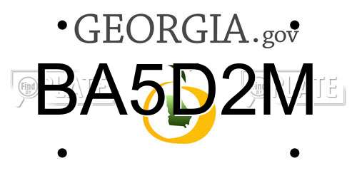 BA5D2M Georgia License Plate