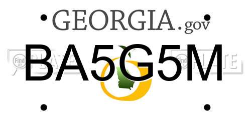BA5G5M Georgia License Plate