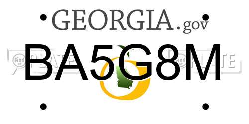 BA5G8M Georgia License Plate