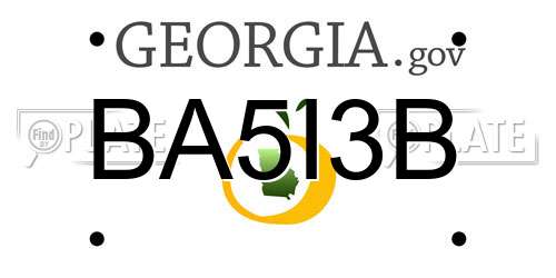 BA5I3B Georgia License Plate