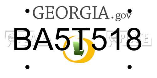 BA5T518 Georgia License Plate