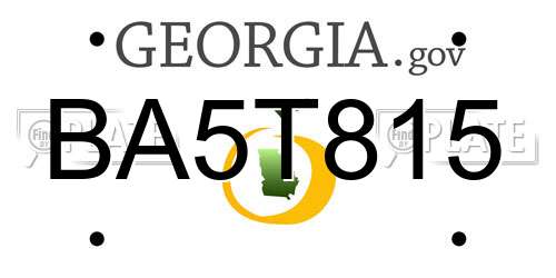 BA5T815 Georgia License Plate