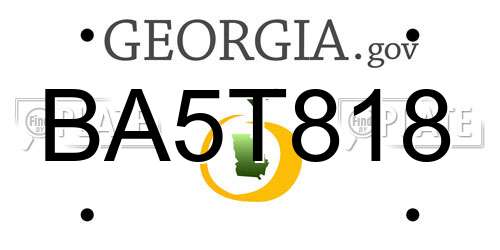 BA5T818 Georgia License Plate