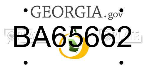 BA65662 Georgia License Plate