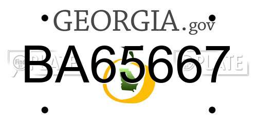 BA65667 Georgia License Plate