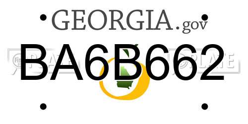 BA6B662 Georgia License Plate