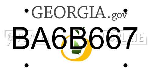 BA6B667 Georgia License Plate