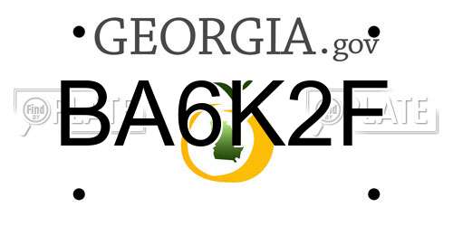 BA6K2F Georgia License Plate