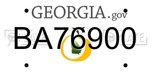 BA76900 Georgia License Plate