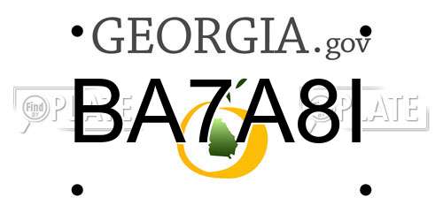 BA7A8I Georgia License Plate