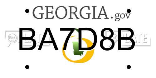 BA7D8B Georgia License Plate