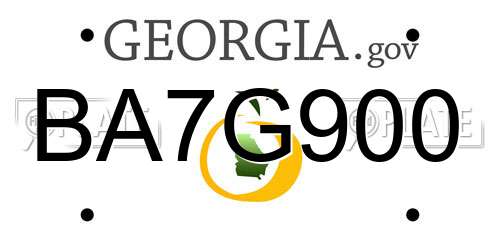 BA7G900 Georgia License Plate
