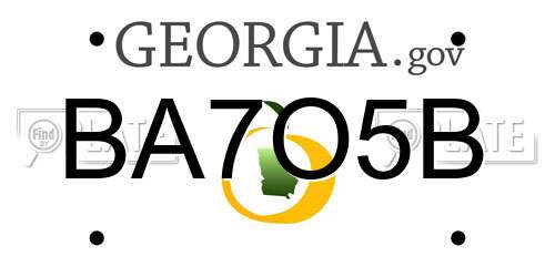 BA7O5B Georgia License Plate