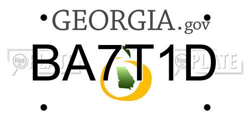 BA7T1D Georgia License Plate