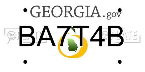 BA7T4B Georgia License Plate