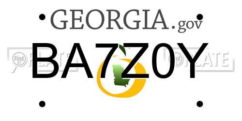 BA7Z0Y Georgia License Plate