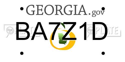BA7Z1D Georgia License Plate