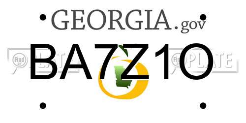 BA7Z1O Georgia License Plate