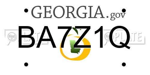BA7Z1Q Georgia License Plate