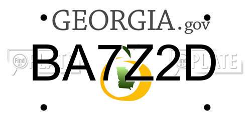 BA7Z2D Georgia License Plate
