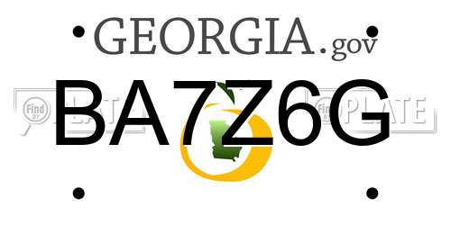 BA7Z6G Georgia License Plate