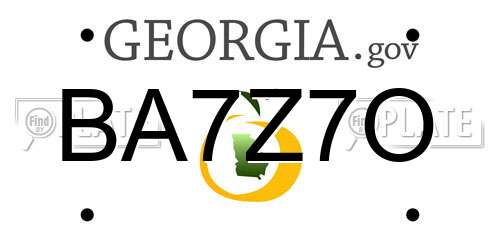 BA7Z7O Georgia License Plate