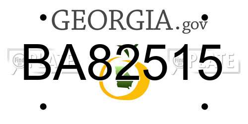 BA82515 Georgia License Plate