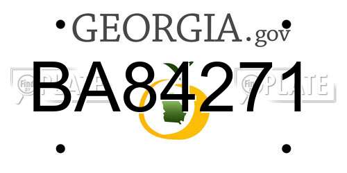 BA84271 Georgia License Plate