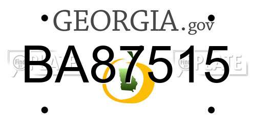 BA87515 Georgia License Plate