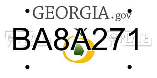 BA8A271 Georgia License Plate