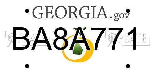 BA8A771 Georgia License Plate