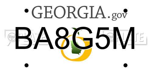 BA8G5M Georgia License Plate