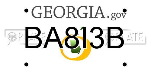 BA8I3B Georgia License Plate