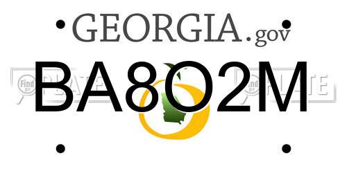 BA8O2M Georgia License Plate