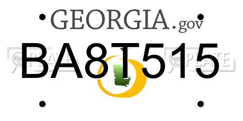 BA8T515 Georgia License Plate
