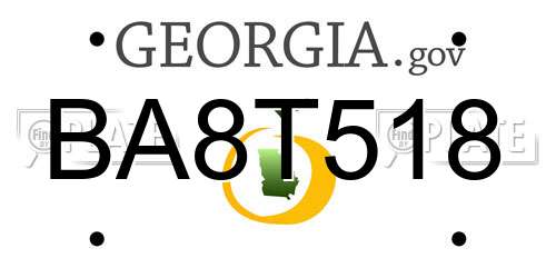 BA8T518 Georgia License Plate