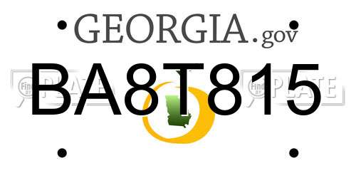 BA8T815 Georgia License Plate