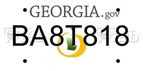 BA8T818 Georgia License Plate