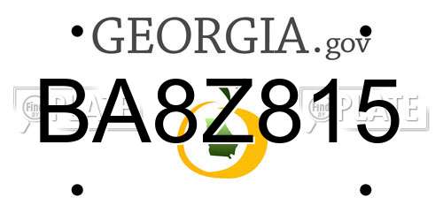 BA8Z815 Georgia License Plate
