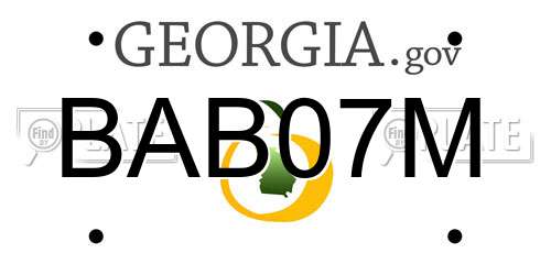 BAB07M Georgia License Plate