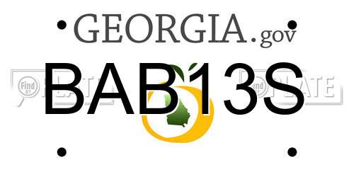 BAB13S Georgia License Plate