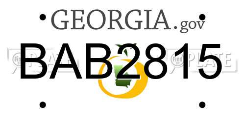 BAB2815 Georgia License Plate