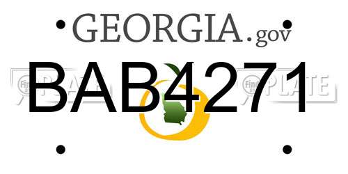BAB4271 Georgia License Plate